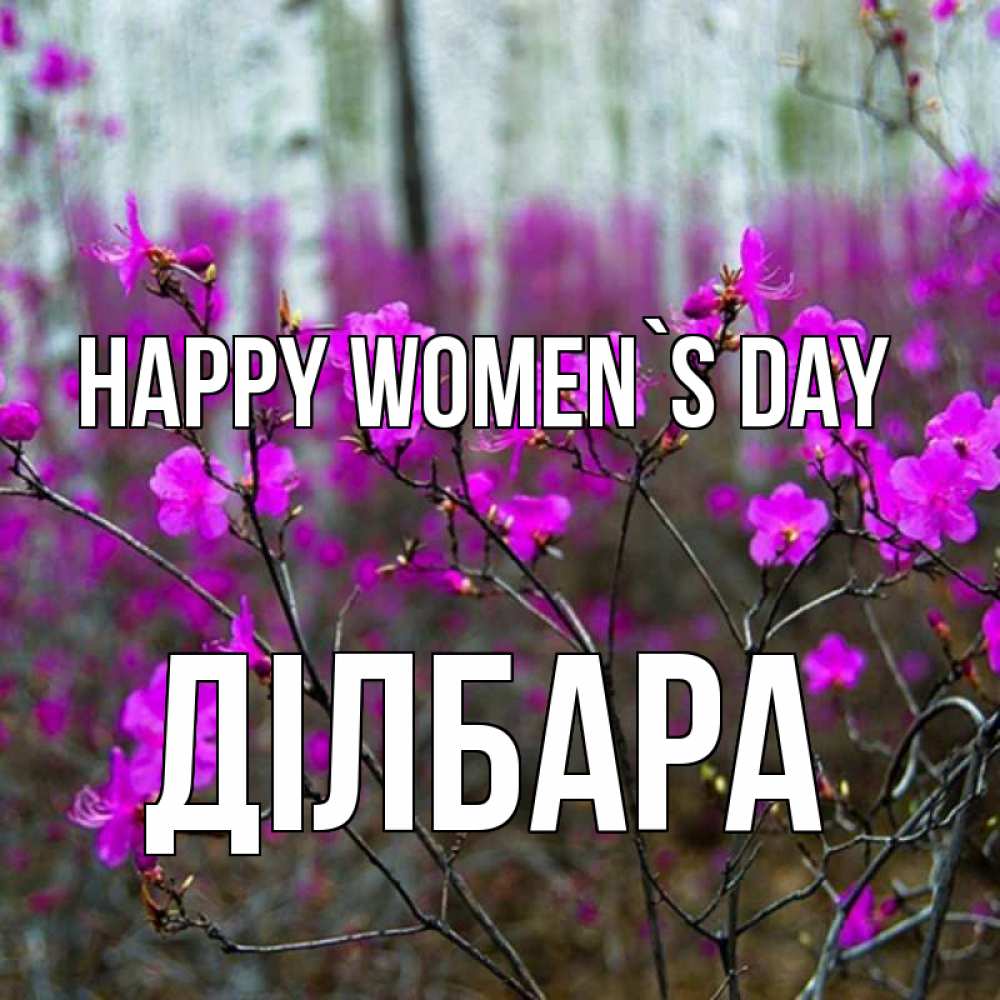 Greetings card с именем, ДІЛБАРА happy women`s day дикие цветы Greetings with text for free download 